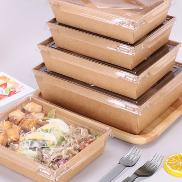 Hộp giấy kraft 1600ml - nắp trong
